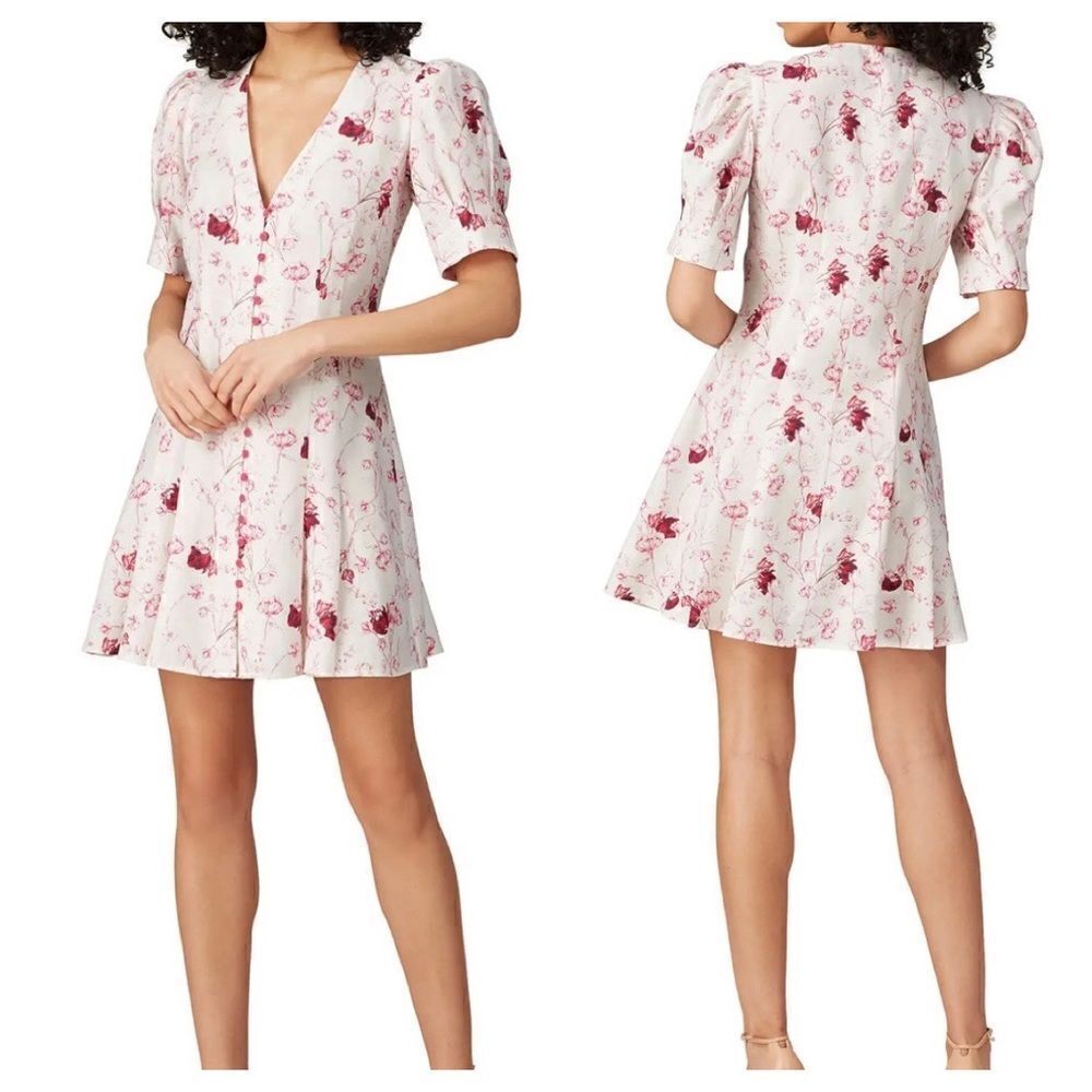 Chelsea and Walker Floral Button Front Mini Dress